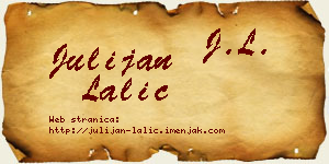 Julijan Lalić vizit kartica